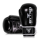 BYKO Class X Black leather boxing glove burgundy – front view showing knuckle area