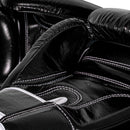 BYKO Class X Black leather boxing glove burgundy – wrist strap and cuff detail