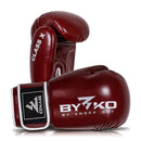 BYKO Class X Maroon boxing glove burgundy – side view with curved ergonomic shape
