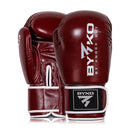 BYKO Class X Maroon boxing glove burgundy – close-up stitching and leather texture