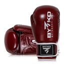 BYKO Class X leather Maroon boxing gloves burgundy – pair angled view for training