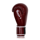 BYKO Class X leather maroon boxing glove burgundy – front view showing knuckle area