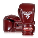 BYKO boxing gloves maroon – angled pair view highlighting padding and cuff