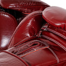 BYKO boxing gloves maroon – close-up of inner padding and stitching detail