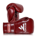 BYKO Superlace XPro boxing gloves maroon – angled side view showing lace-up closure
