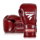 BYKO Superlace XPro boxing gloves maroon – paired angle view highlighting padding and shape