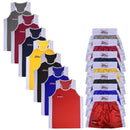 BYKO Boxing Shorts and Vest Set - Pro Training Sparring Fight Boxing Set for Kids, Adults, Men, Women - Light Weight Breathable Satin Fabric Boxing Uniform - Byko sports