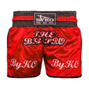 BYKO red Muay Thai mesh shorts – ventilated Thai boxing shorts for training and fights