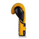 BYKO Bump yellow black boxing gloves side view with strap