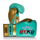BYKO Bump green golden boxing gloves top angle