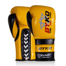 BYKO Bump yellow black boxing gloves front & back view