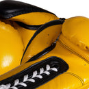 BYKO Bump yellow black gloves close-up padding detail