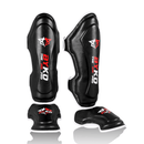 BYKO Shin Instep Pro black – front angle showing contoured shin padding